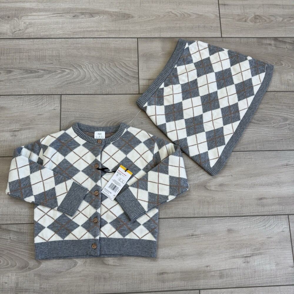 F&F x Samantha Faiers Argyle Cardigan and Skirt 2-Piece‎ Set 3-4 Years, new
